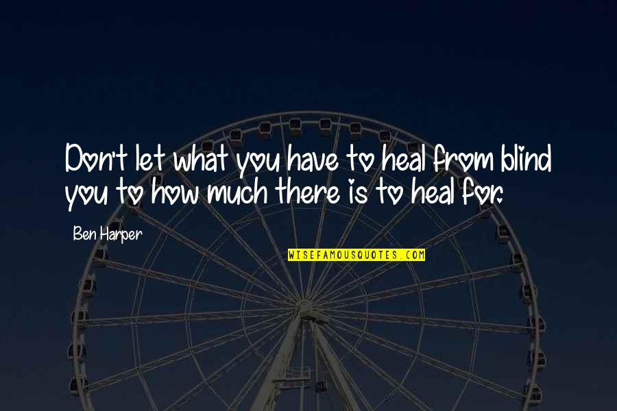 Toriyama Art Quotes By Ben Harper: Don't let what you have to heal from