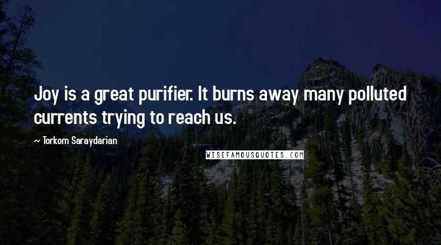 Torkom Saraydarian quotes: Joy is a great purifier. It burns away many polluted currents trying to reach us.