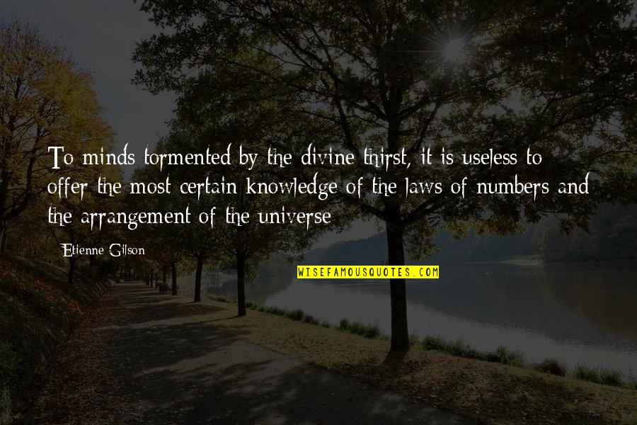Tormented Quotes By Etienne Gilson: To minds tormented by the divine thirst, it