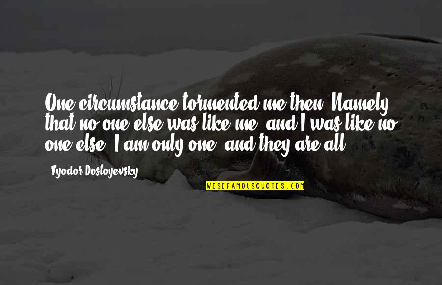 Tormented Quotes By Fyodor Dostoyevsky: One circumstance tormented me then: Namely, that no