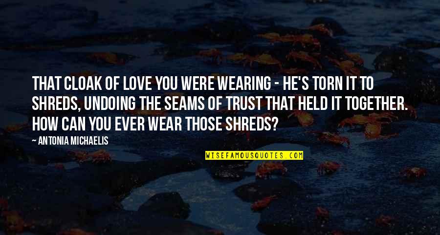Torn Love Quotes By Antonia Michaelis: That cloak of love you were wearing -