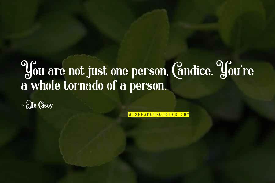 Tornado Quotes By Elle Casey: You are not just one person, Candice. You're