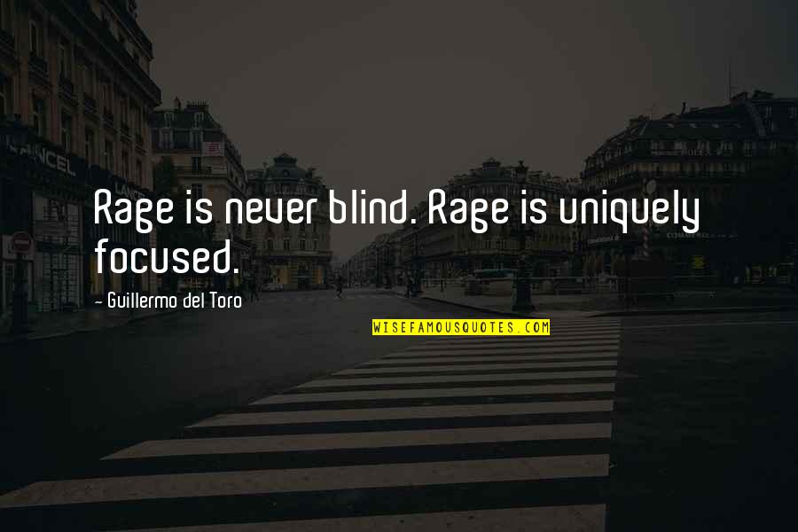Toro Quotes By Guillermo Del Toro: Rage is never blind. Rage is uniquely focused. Toro Quotes By Guillermo Del Toro: Rage is never blind. Rage is uniquely focused.