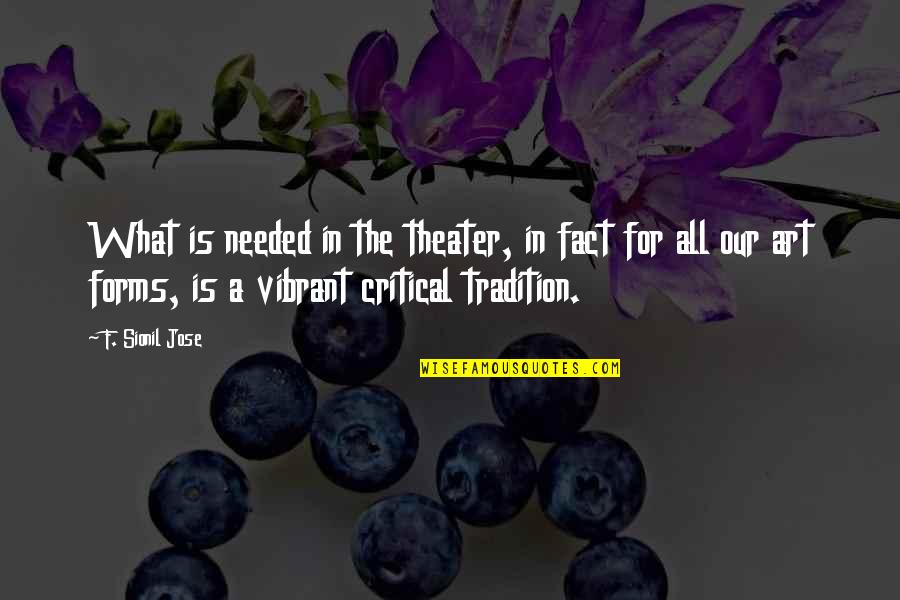 Toronto Mayor Quotes By F. Sionil Jose: What is needed in the theater, in fact