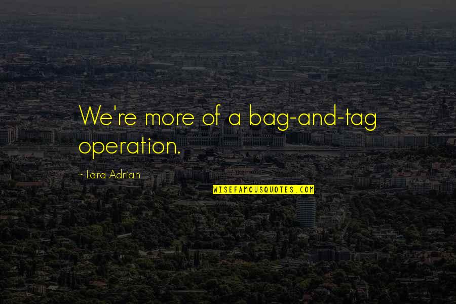 Toronto Western Hospital Quotes By Lara Adrian: We're more of a bag-and-tag operation.