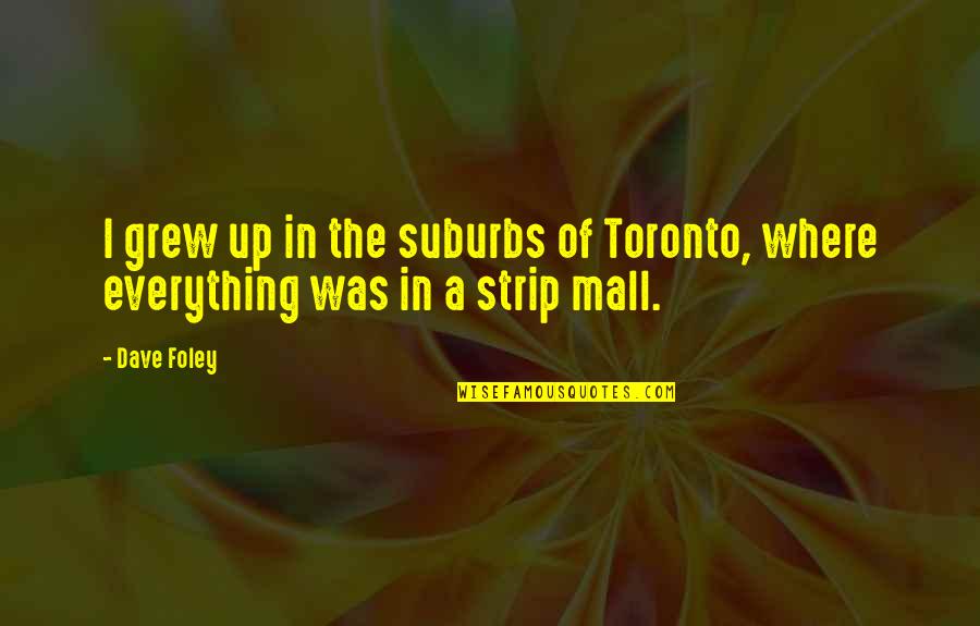 Toronto's Quotes By Dave Foley: I grew up in the suburbs of Toronto,