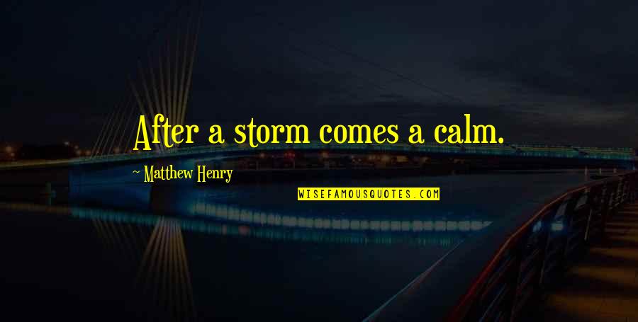 Torrets Quotes By Matthew Henry: After a storm comes a calm.