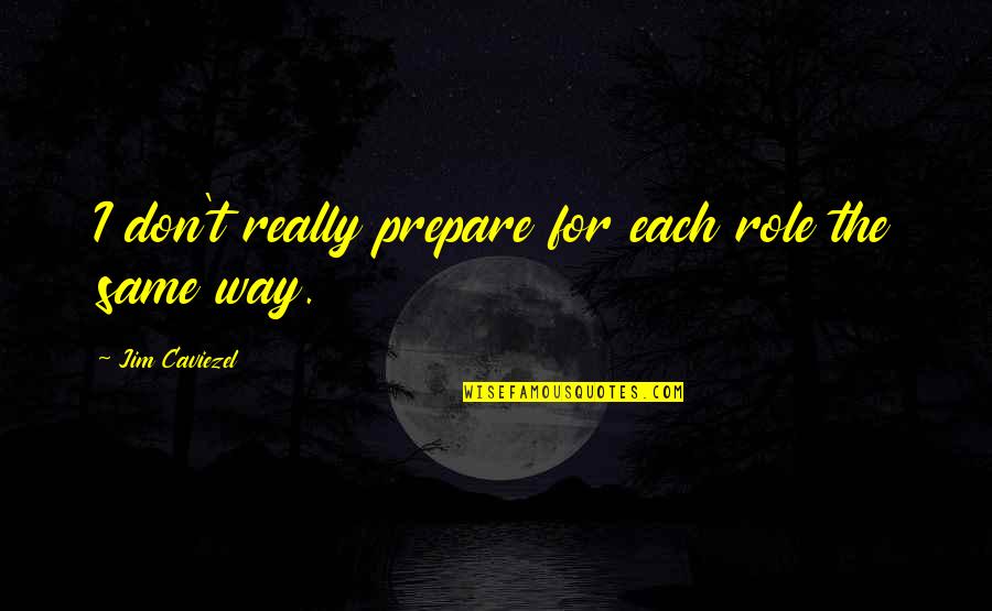 Torricella Cal Ados Quotes By Jim Caviezel: I don't really prepare for each role the