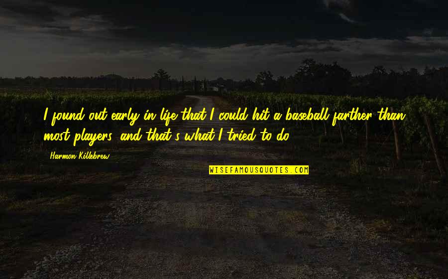 Tortora Anatomy Quotes By Harmon Killebrew: I found out early in life that I Tortora Anatomy Quotes By Harmon Killebrew: I found out early in life that I