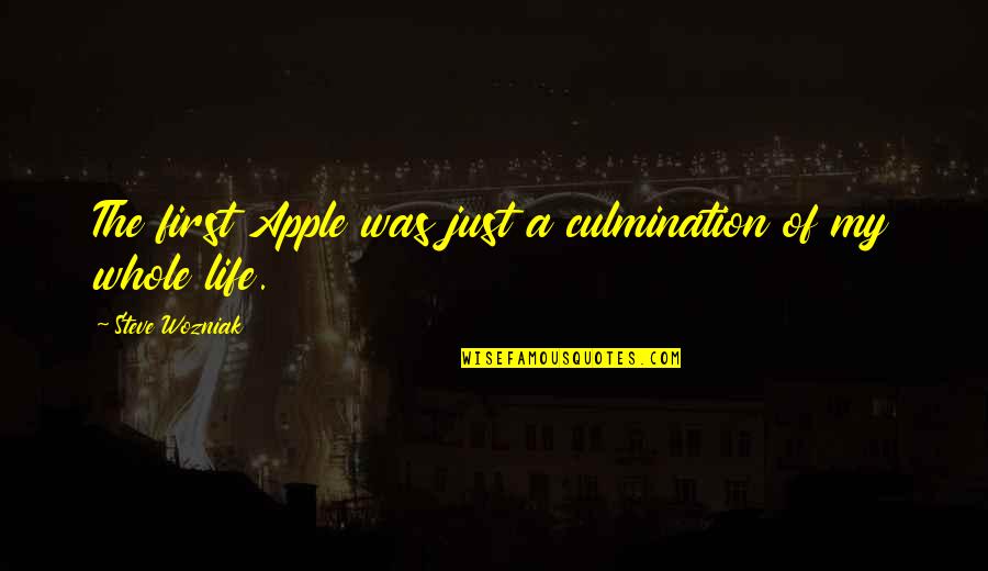 Torture During The Holocaust Quotes By Steve Wozniak: The first Apple was just a culmination of Torture During The Holocaust Quotes By Steve Wozniak: The first Apple was just a culmination of
