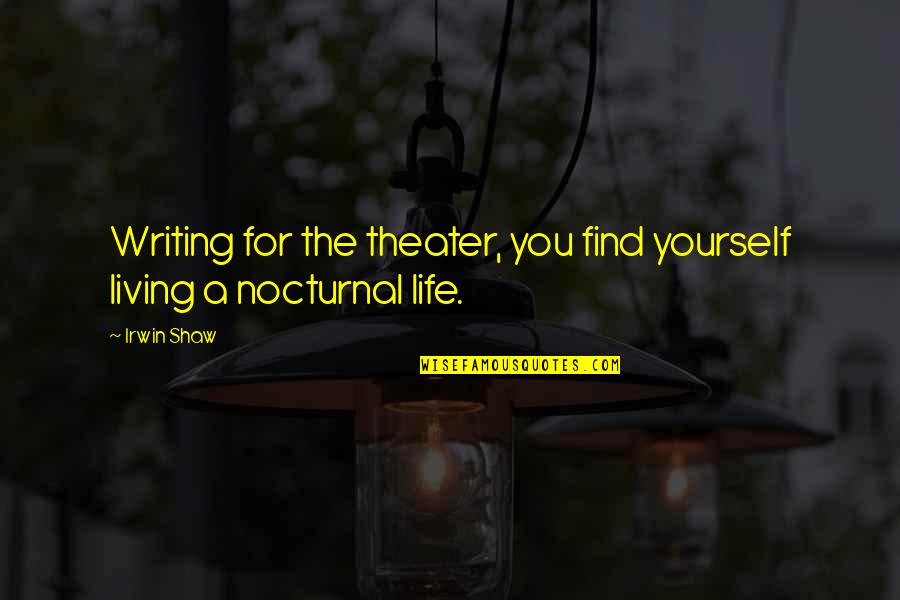Torturerer Quotes By Irwin Shaw: Writing for the theater, you find yourself living