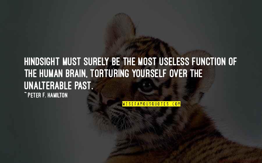 Torturing Quotes By Peter F. Hamilton: Hindsight must surely be the most useless function Torturing Quotes By Peter F. Hamilton: Hindsight must surely be the most useless function