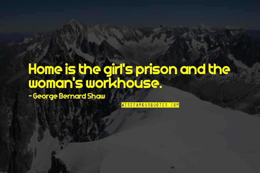 Torturomatic Quotes By George Bernard Shaw: Home is the girl's prison and the woman's Torturomatic Quotes By George Bernard Shaw: Home is the girl's prison and the woman's