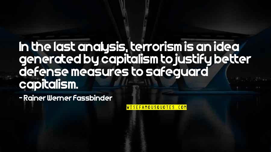 Torvic Quotes By Rainer Werner Fassbinder: In the last analysis, terrorism is an idea