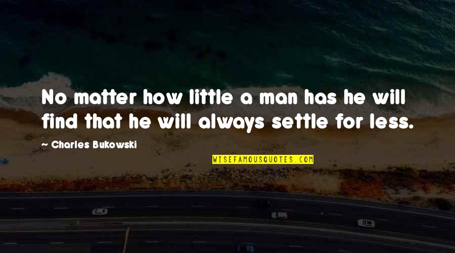 Torviscosa Quotes By Charles Bukowski: No matter how little a man has he