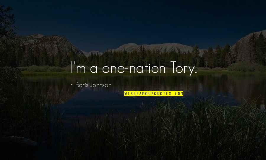 Tory Quotes By Boris Johnson: I'm a one-nation Tory.