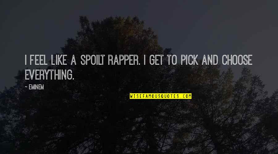 Tosio Serra Quotes By Eminem: I feel like a spoilt rapper. I get