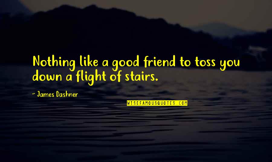 Toss Quotes By James Dashner: Nothing like a good friend to toss you Toss Quotes By James Dashner: Nothing like a good friend to toss you