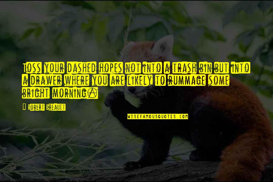 Toss Quotes By Robert Breault: Toss your dashed hopes not into a trash