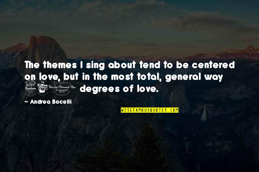 Total Love Quotes By Andrea Bocelli: The themes I sing about tend to be