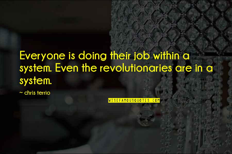 Totalitarian Leader Quotes By Chris Terrio: Everyone is doing their job within a system.