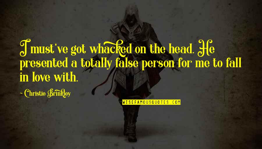 Totally In Love Quotes By Christie Brinkley: I must've got whacked on the head. He