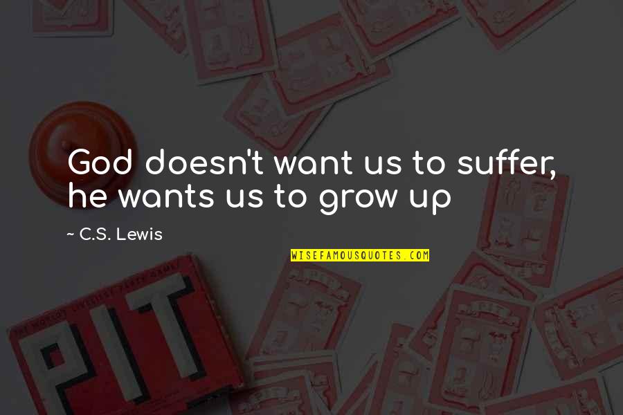 Touati Hamadi Quotes By C.S. Lewis: God doesn't want us to suffer, he wants