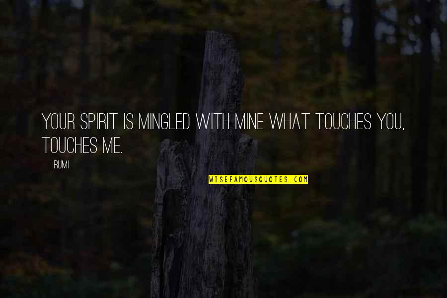 Touch Me Quotes By Rumi: Your spirit is mingled with mine what touches