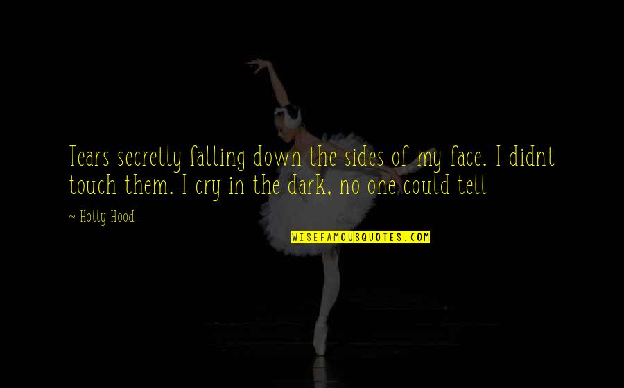 Touch My Face Quotes By Holly Hood: Tears secretly falling down the sides of my