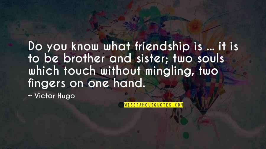 Touch My Hand Quotes By Victor Hugo: Do you know what friendship is ... it