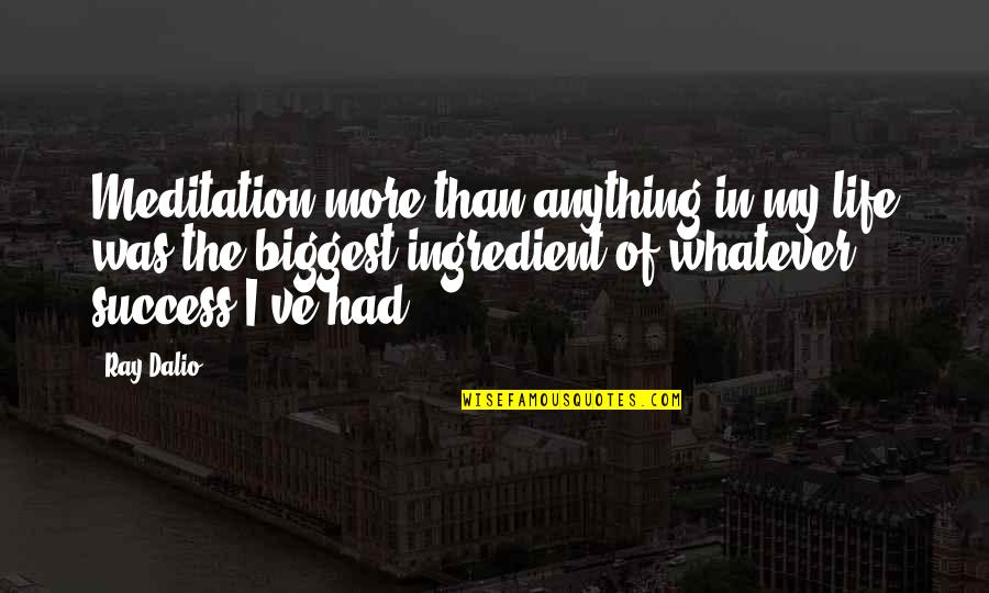 Touched Our Lives Quotes By Ray Dalio: Meditation more than anything in my life was