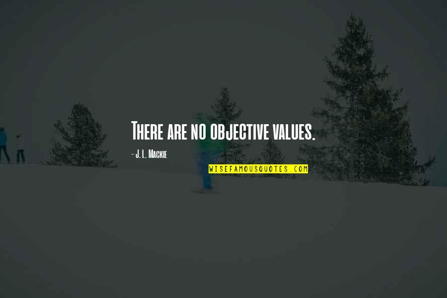 Touching Body Quotes By J. L. Mackie: There are no objective values.