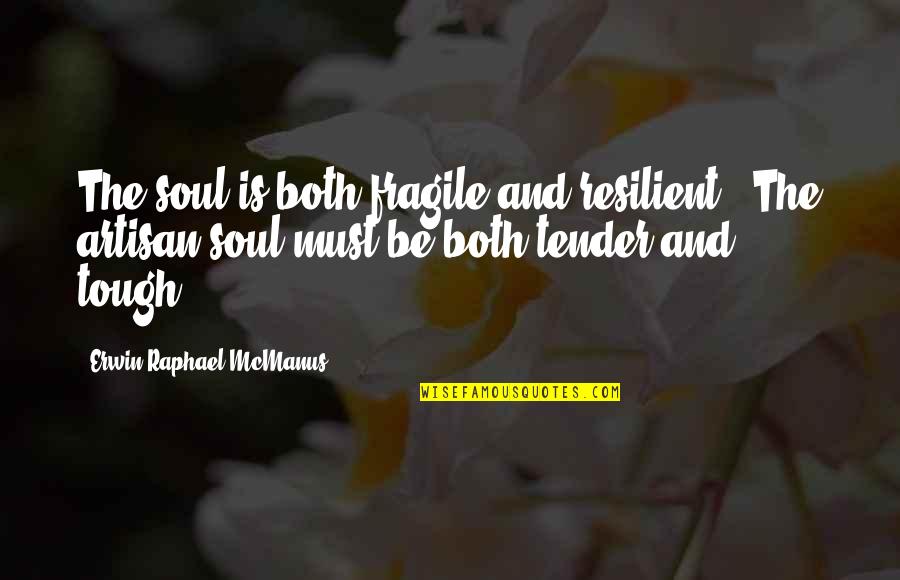Tough And Tender Quotes By Erwin Raphael McManus: The soul is both fragile and resilient...The artisan