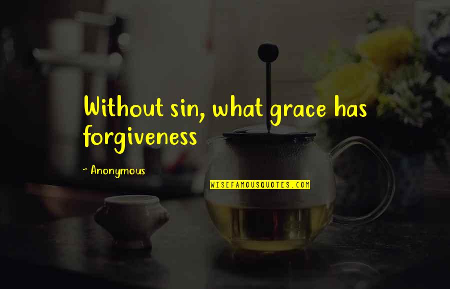Tough Life Decision Quotes By Anonymous: Without sin, what grace has forgiveness