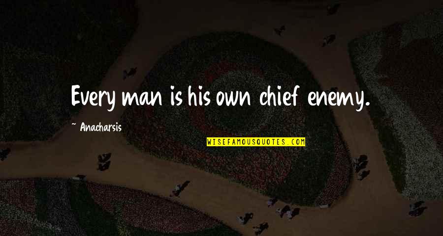 Tough Love In A Relationship Quotes By Anacharsis: Every man is his own chief enemy.