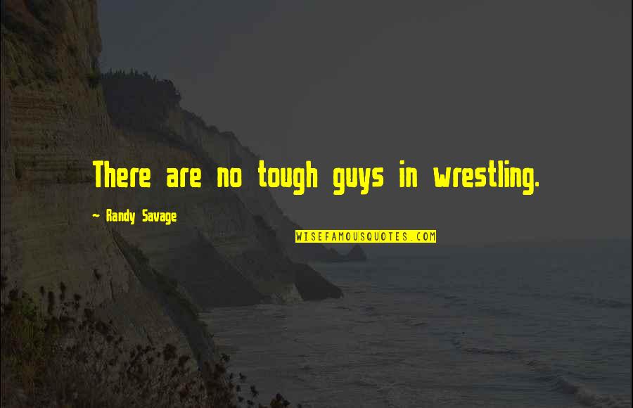 Tough Quotes By Randy Savage: There are no tough guys in wrestling.