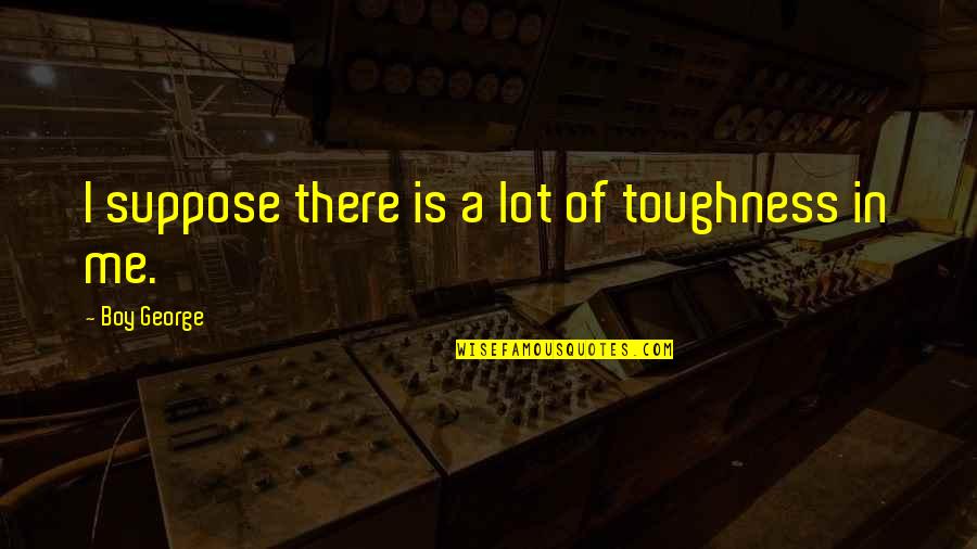 Toughness Quotes By Boy George: I suppose there is a lot of toughness