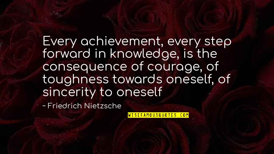 Toughness Quotes By Friedrich Nietzsche: Every achievement, every step forward in knowledge, is