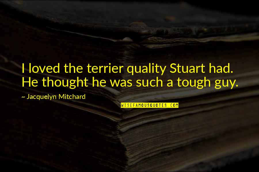 Toughness Quotes By Jacquelyn Mitchard: I loved the terrier quality Stuart had. He