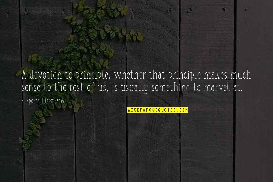 Touhou Zun Quotes By Sports Illustrated: A devotion to principle, whether that principle makes Touhou Zun Quotes By Sports Illustrated: A devotion to principle, whether that principle makes