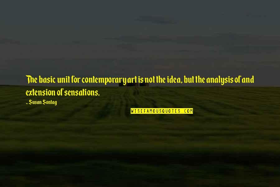 Touquet Webcam Quotes By Susan Sontag: The basic unit for contemporary art is not