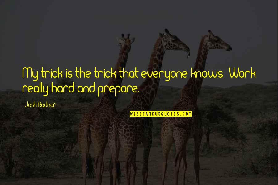 Tour Experience With Friends Quotes By Josh Radnor: My trick is the trick that everyone knows: