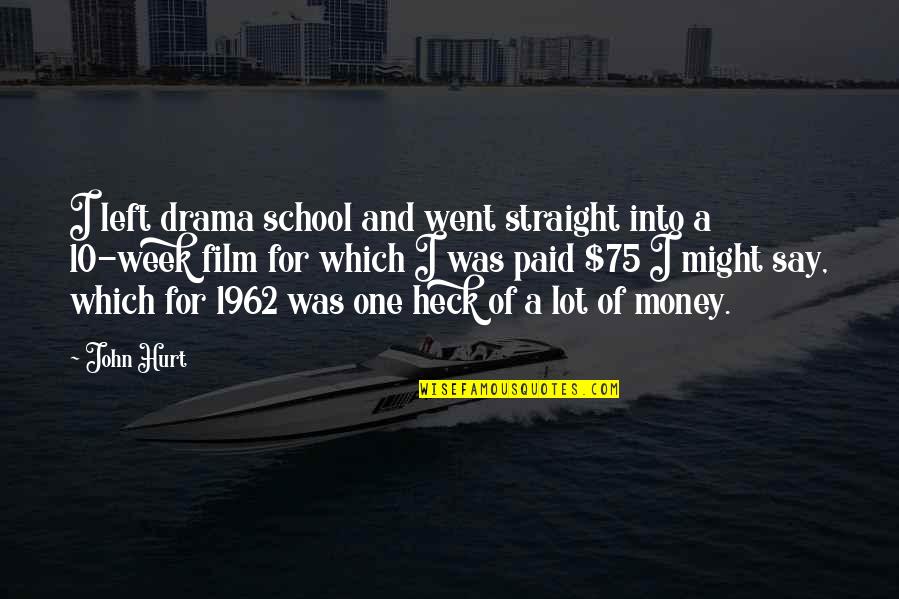 Tournez A Droite Quotes By John Hurt: I left drama school and went straight into Tournez A Droite Quotes By John Hurt: I left drama school and went straight into