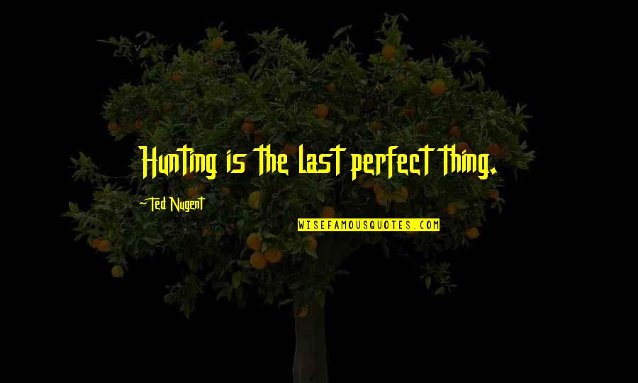 Tousser Dans Quotes By Ted Nugent: Hunting is the last perfect thing. Tousser Dans Quotes By Ted Nugent: Hunting is the last perfect thing.