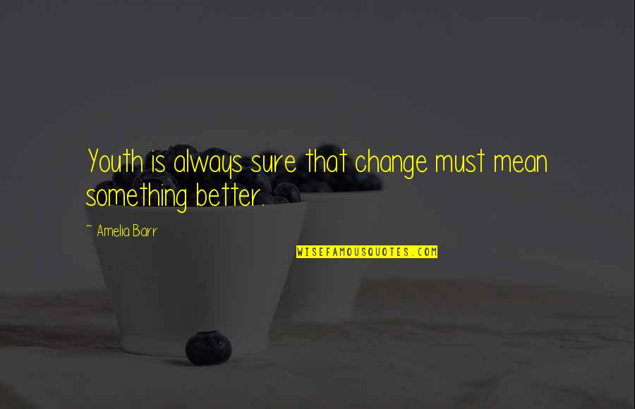 Tovaritch Quotes By Amelia Barr: Youth is always sure that change must mean