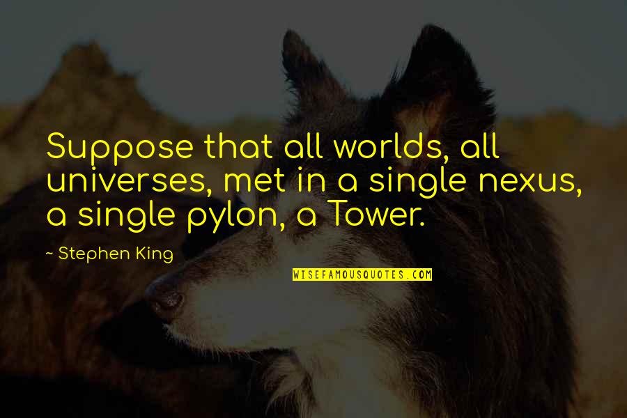 Tower Quotes By Stephen King: Suppose that all worlds, all universes, met in