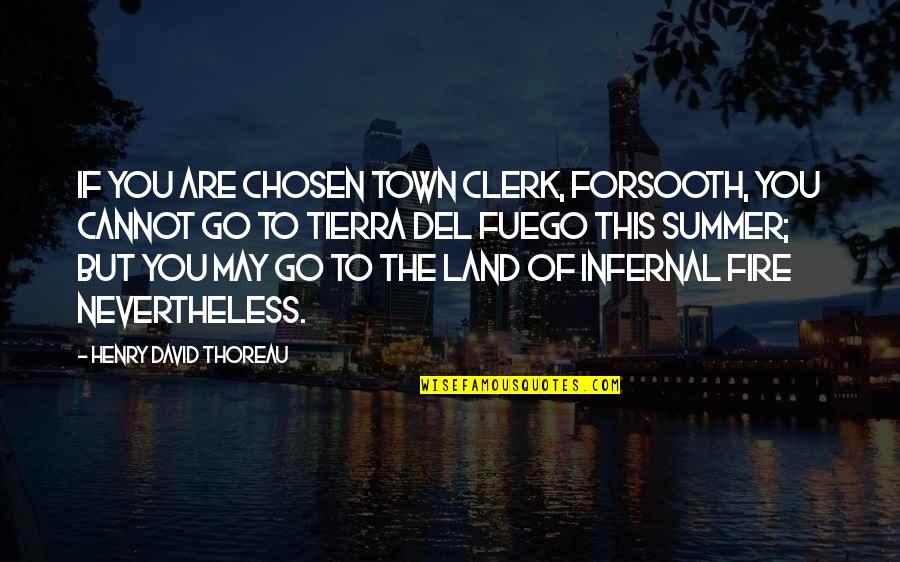 Town This Quotes By Henry David Thoreau: If you are chosen town clerk, forsooth, you