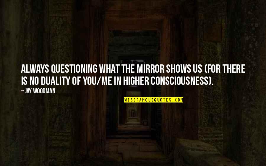 Towson Tiger Quotes By Jay Woodman: Always questioning what the mirror shows us (for