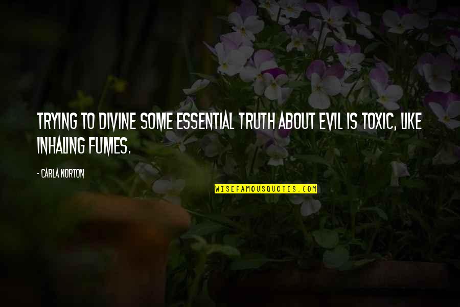 Toxic Quotes By Carla Norton: Trying to divine some essential truth about evil