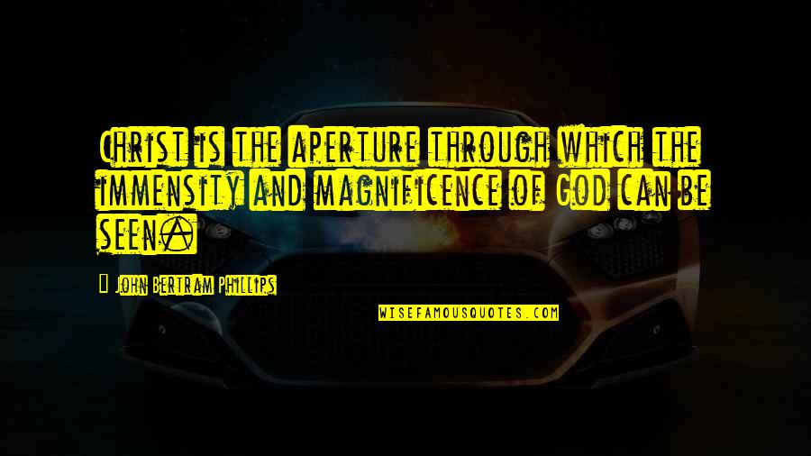 Toxic Rap Quotes By John Bertram Phillips: Christ is the aperture through which the immensity Toxic Rap Quotes By John Bertram Phillips: Christ is the aperture through which the immensity